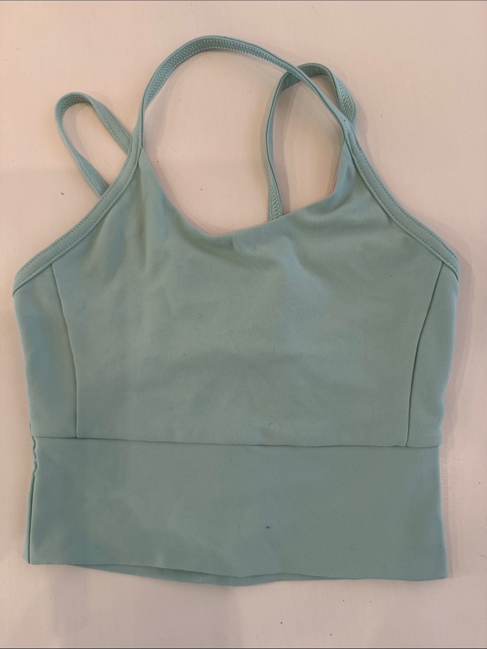 Women Light Aqua Crop Tank Top - Honeycut